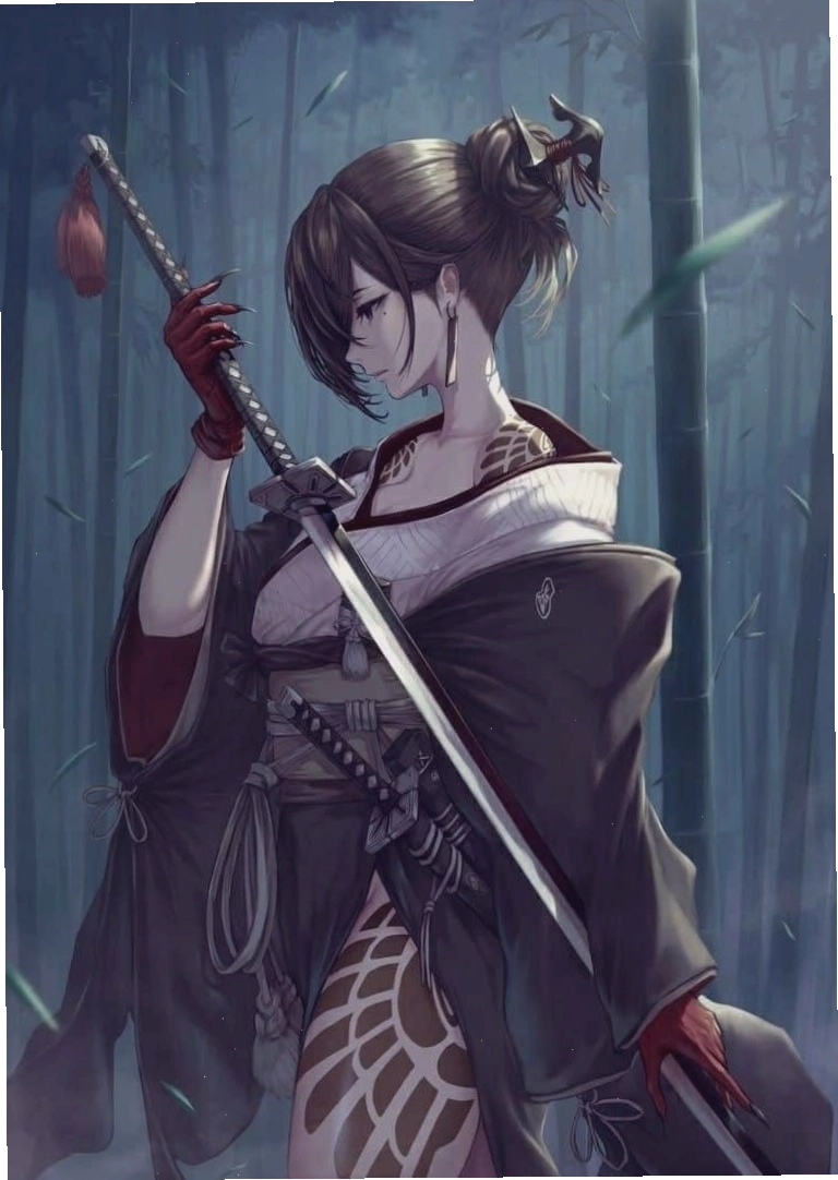 Hình ảnh anime cô gái sát thủ với ánh mắt sắc bén và trang phục đen