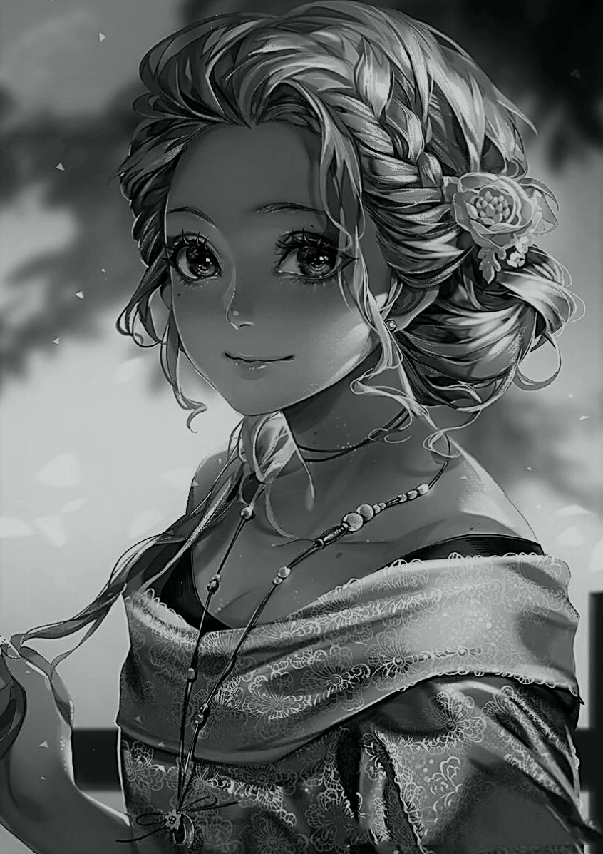 Hình ảnh anime trắng đen cổ điển và hiện đại