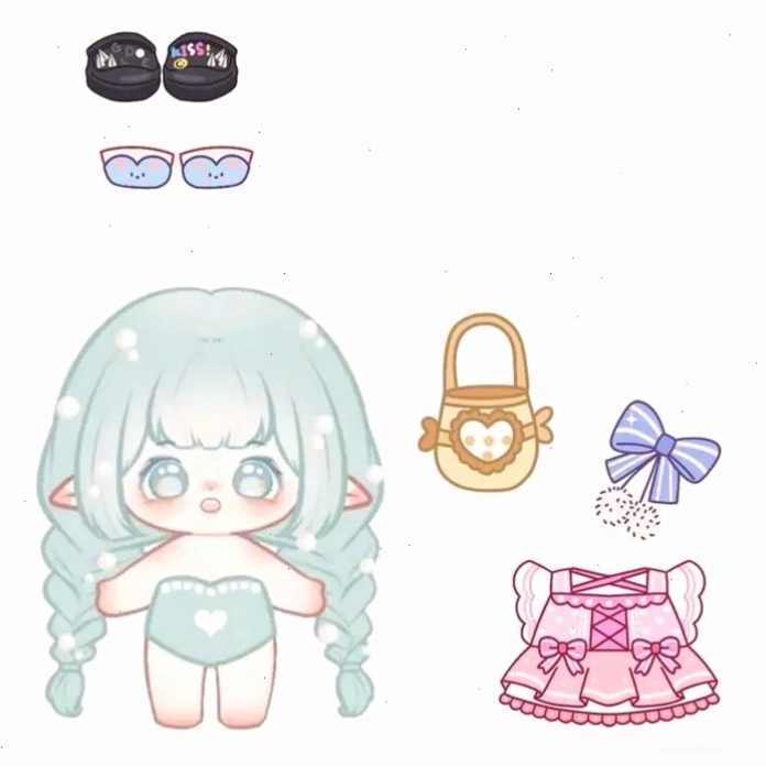 Hình ảnh búp bê giấy anime với phong cách chibi dễ thương