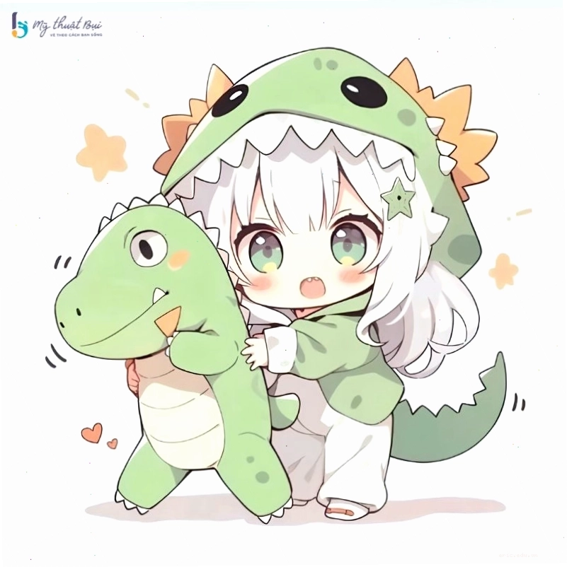 Hình ảnh chibi nữ cute đang đọc sách