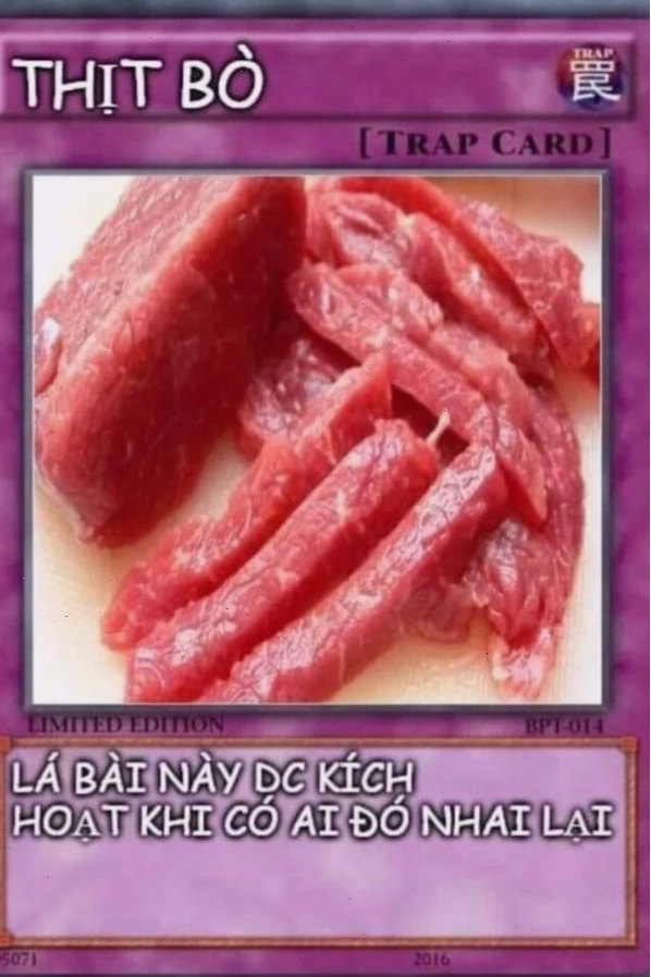 Hình ảnh lá bài meme đang gây sốt trên mạng xã hội