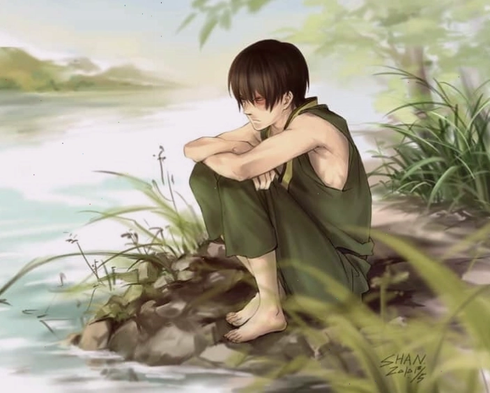Hình đại diện avatar boy anime buồn với ánh mắt đầy tâm sự
