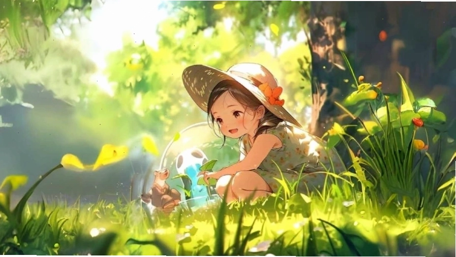 Hình nền 3D cô gái anime phong cách cyberpunk