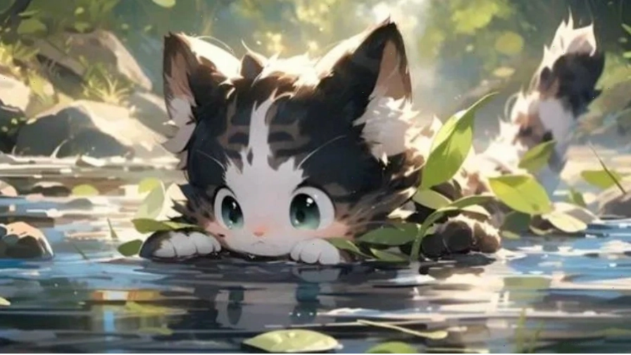 Hình nền 3D cô gái anime phong cách fantasy với đôi cánh thiên thần