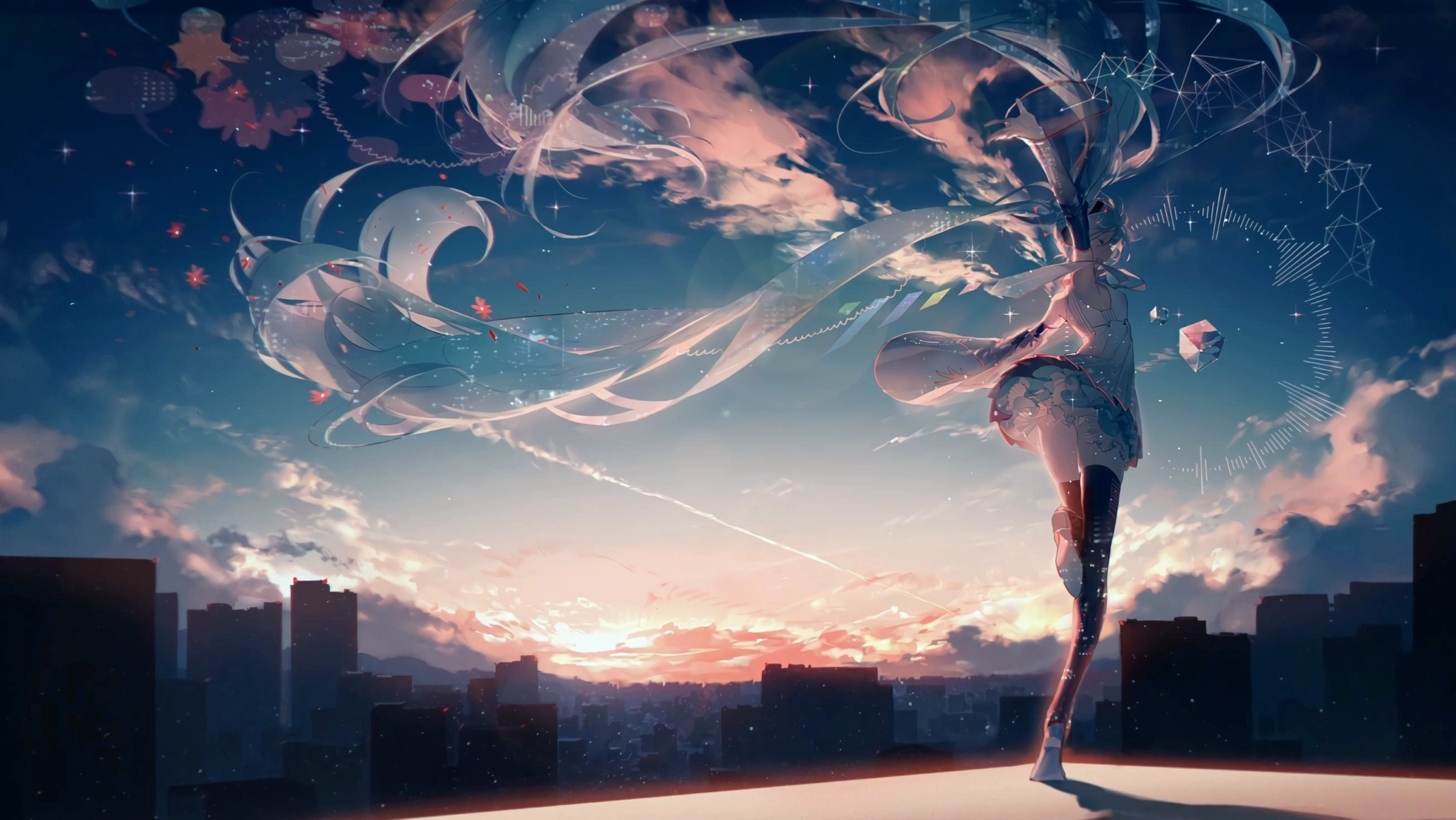 Hình nền anime 4K chủ đề không gian