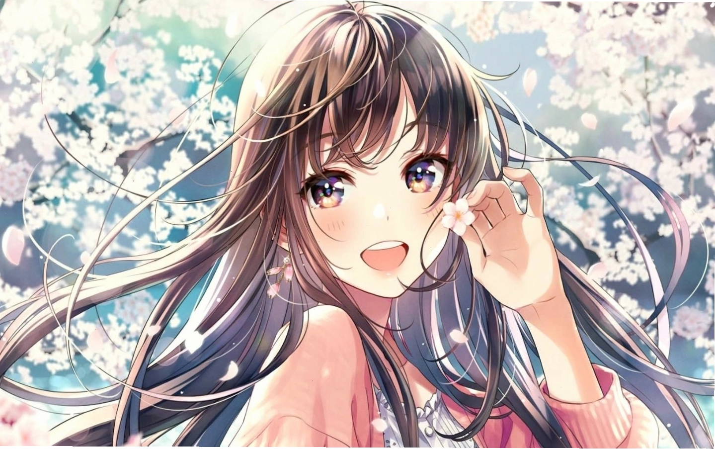 Hình nền anime cô gái dịu dàng bên cửa sổ
