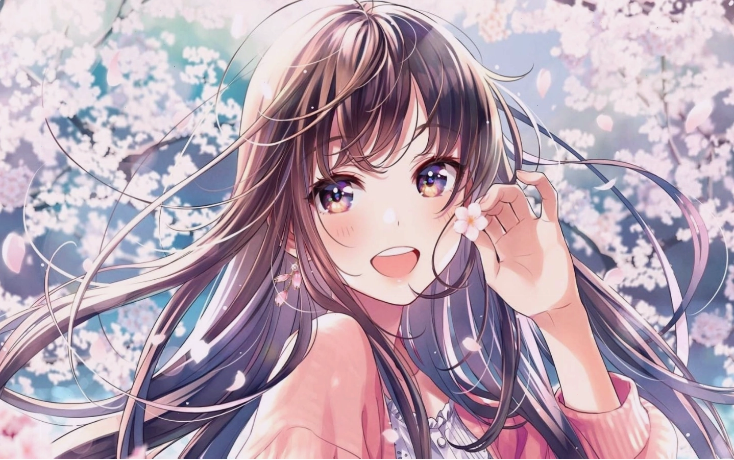 Hình nền anime dễ thương với nhân vật và khung cảnh thơ mộng