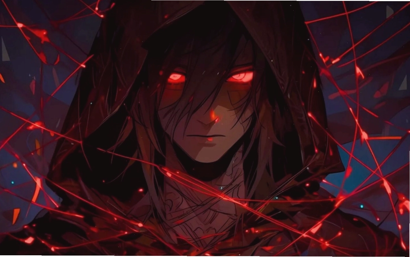 Hình nền anime ma mị cho máy tính với cảnh đêm huyền ảo
