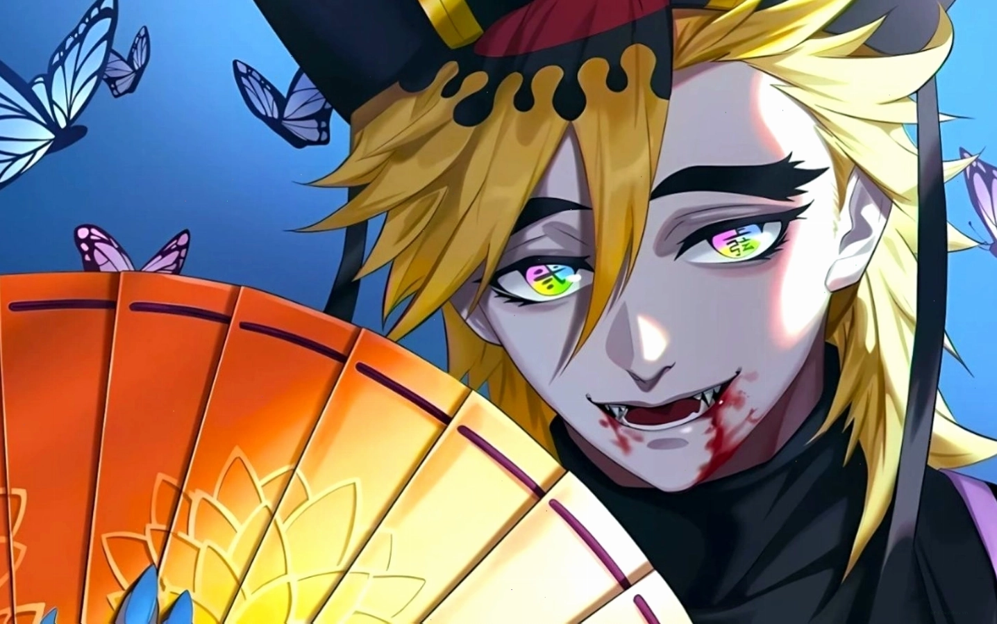 Hình nền anime ngầu cho máy tính với nhân vật giữa khung cảnh hùng vĩ