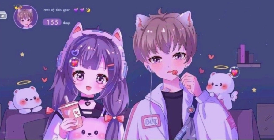 Hình nền anime nữ cute 4K với hiệu ứng ánh sáng ấn tượng