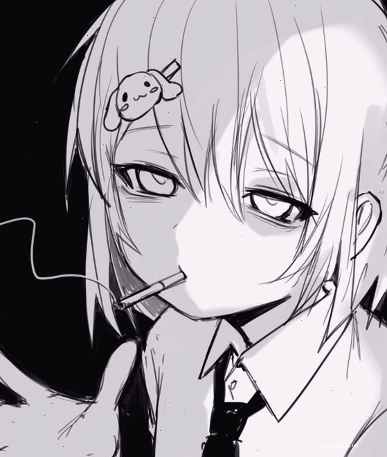 Hình nền anime nữ đen trắng thể hiện vẻ đẹp quyến rũ