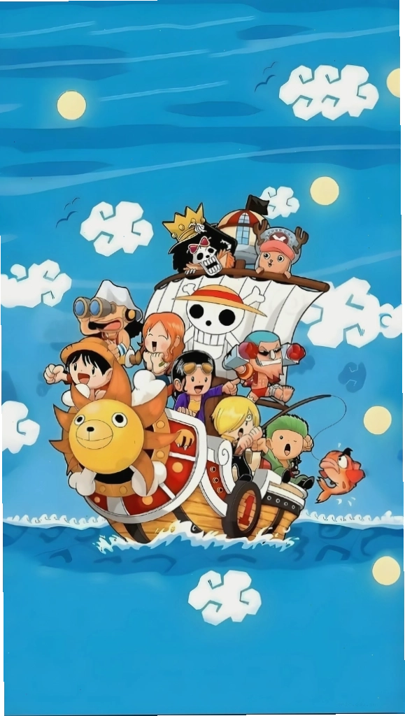 Hình nền băng Mũ Rơm đoàn kết trên con tàu Thousand Sunny