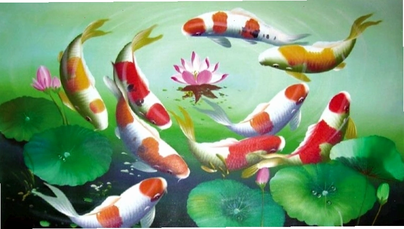 Hình nền cá chép hóa rồng 3D với chi tiết rồng uyển chuyển