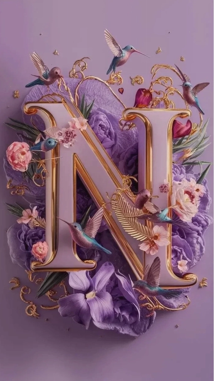 Hình nền chữ N lấp lánh