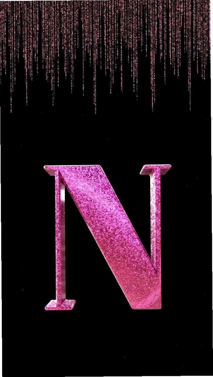 Hình nền chữ N với hiệu ứng 3D và ánh sáng neon