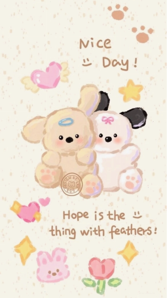 Hình nền điện thoại với các icon trái tim và ngôi sao màu pastel