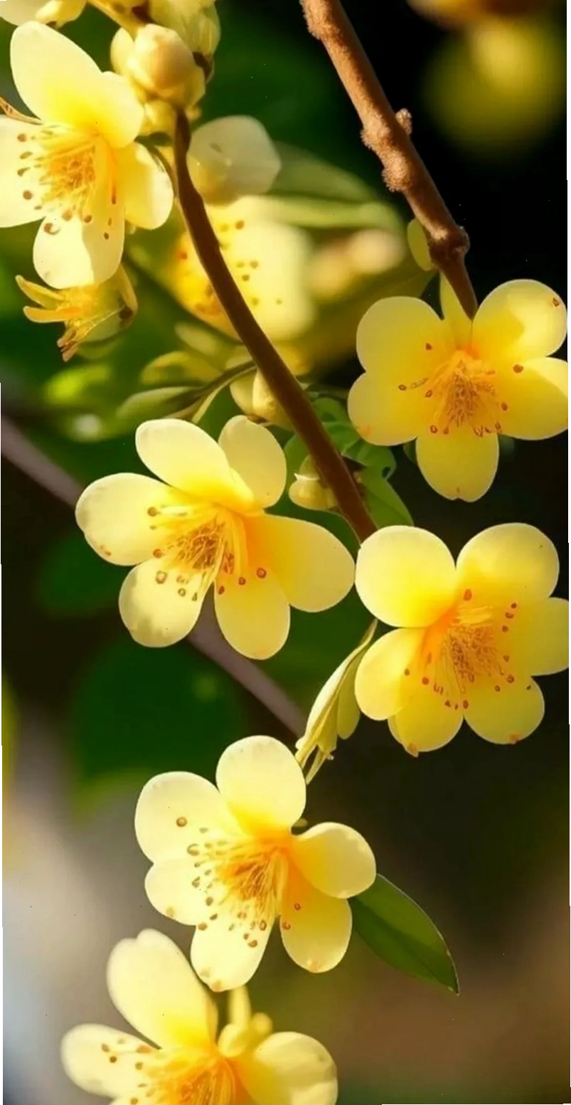 Hình nền hoa mai vàng với phong cách trừu tượng