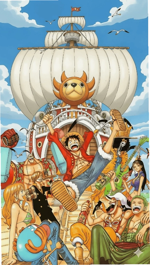 Hình nền Luffy ngầu thời kỳ đầu với nụ cười tươi tắn