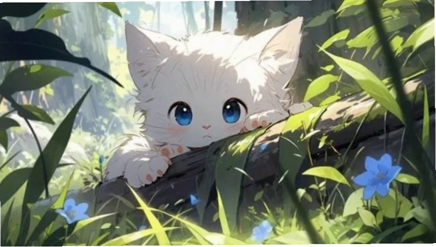 Hình nền máy tính anime nữ 4K với hiệu ứng ánh sáng huyền ảo