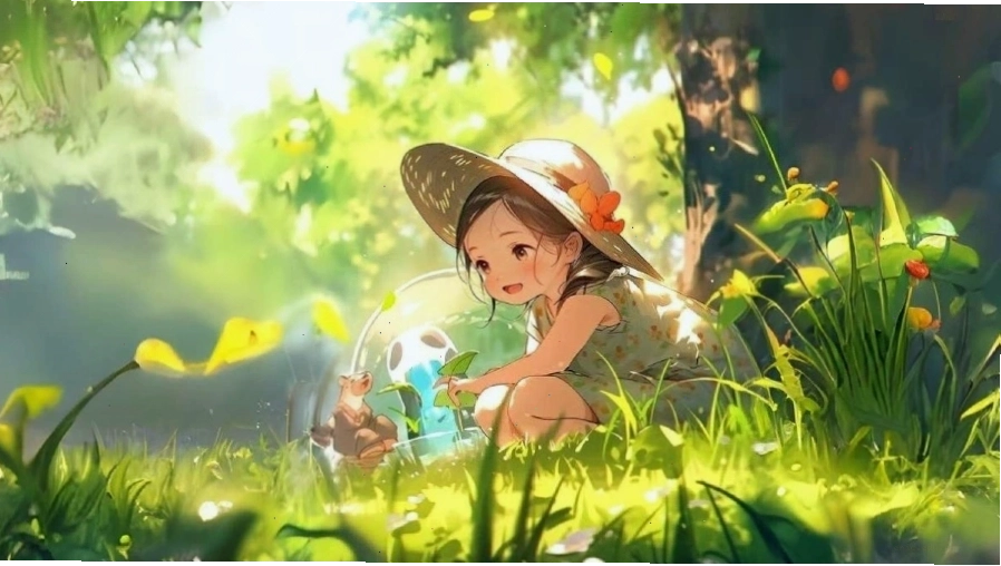 Hình nền máy tính anime nữ chibi đáng yêu