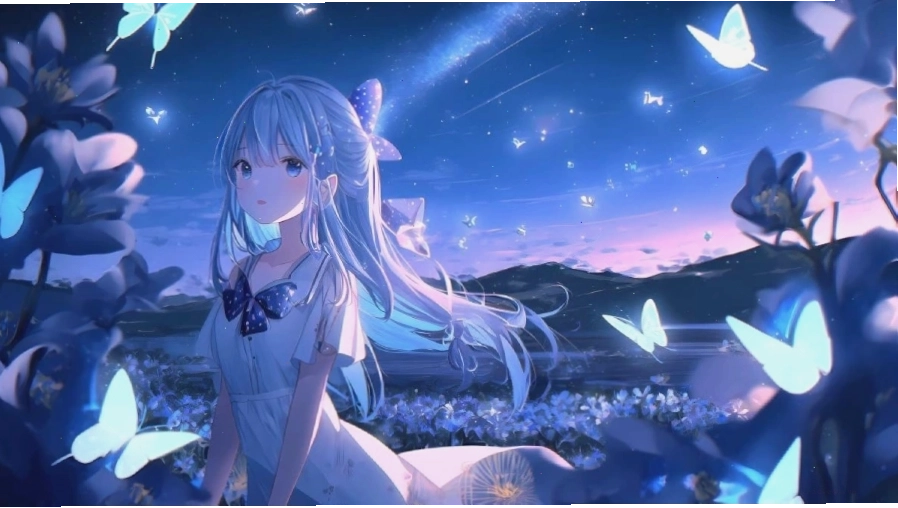 Hình nền máy tính anime nữ cute với phong cách chibi đáng yêu