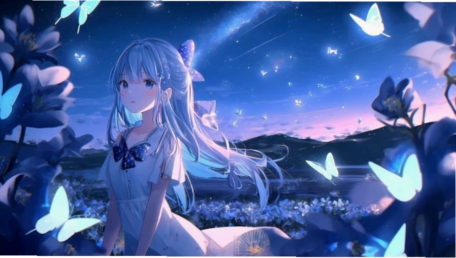 Hình nền máy tính anime nữ ngầu với ánh mắt sắc sảo