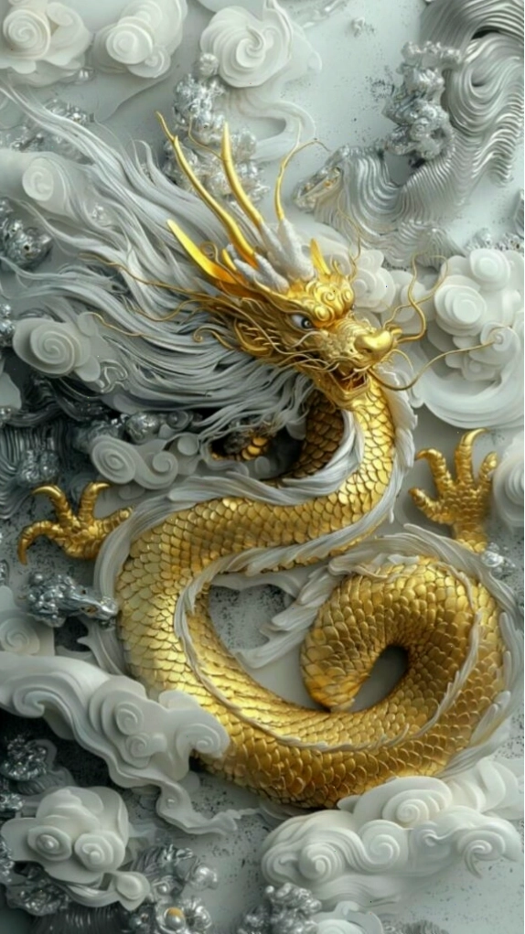 Hình nền rồng vàng uy quyền cho người mệnh Kim