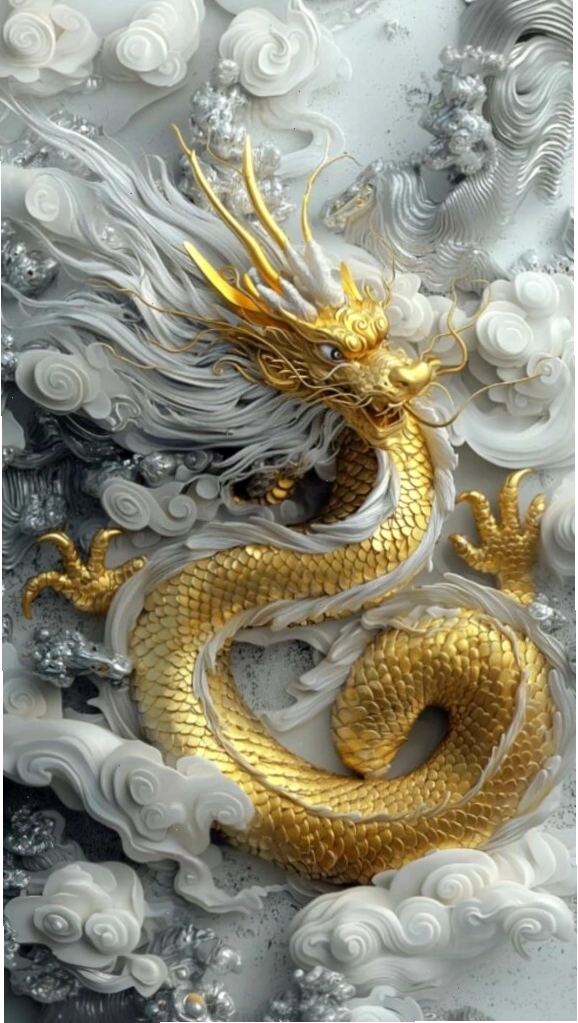 Hình nền rồng vàng uy quyền cho người mệnh Kim