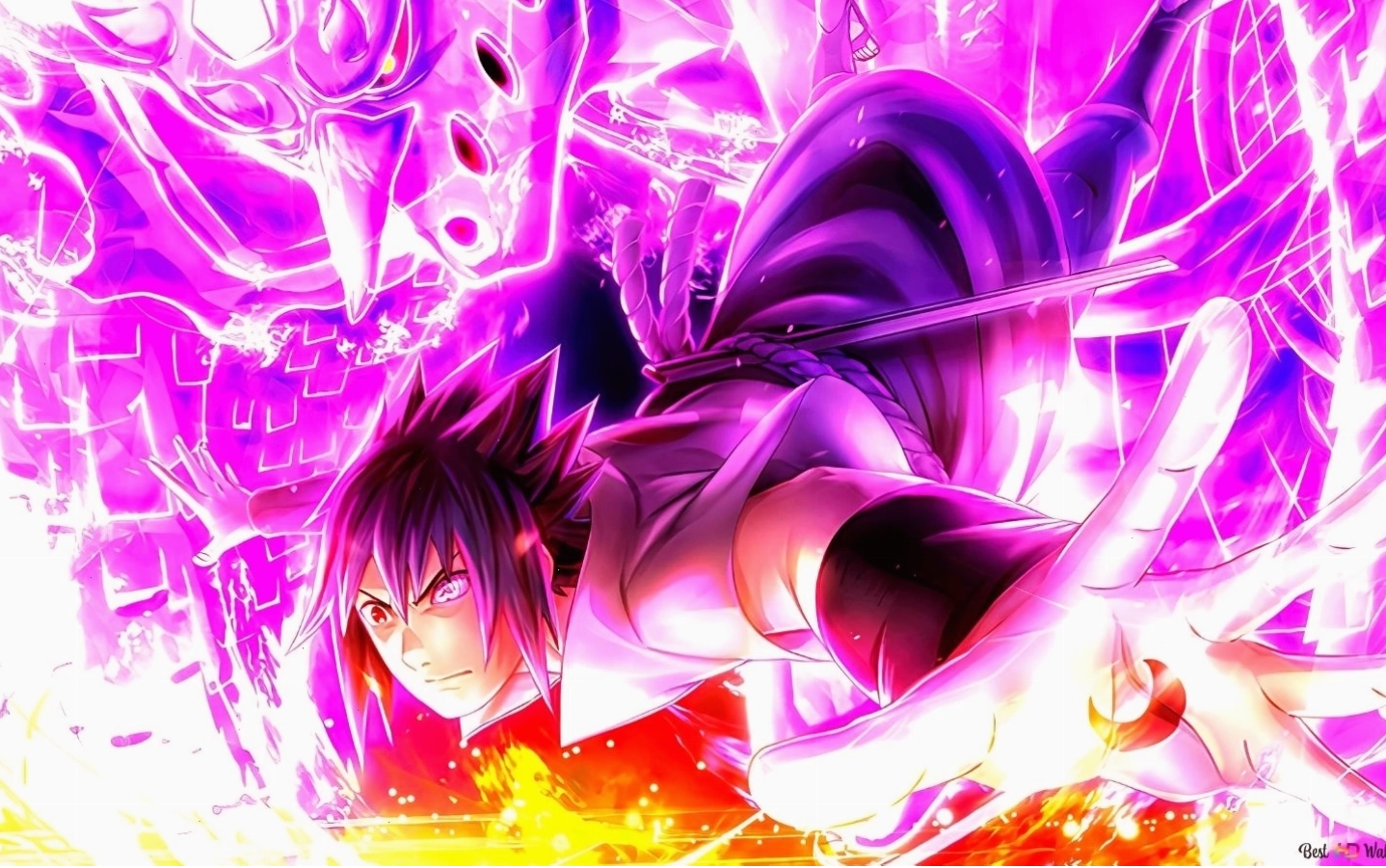Hình nền Sasuke trong trạng thái Sharingan mạnh mẽ