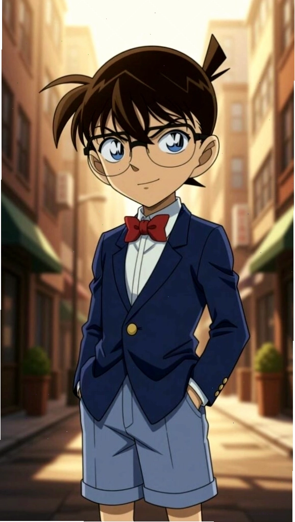 Hình nền Shinichi thể hiện hành động mạnh mẽ theo phong cách anime