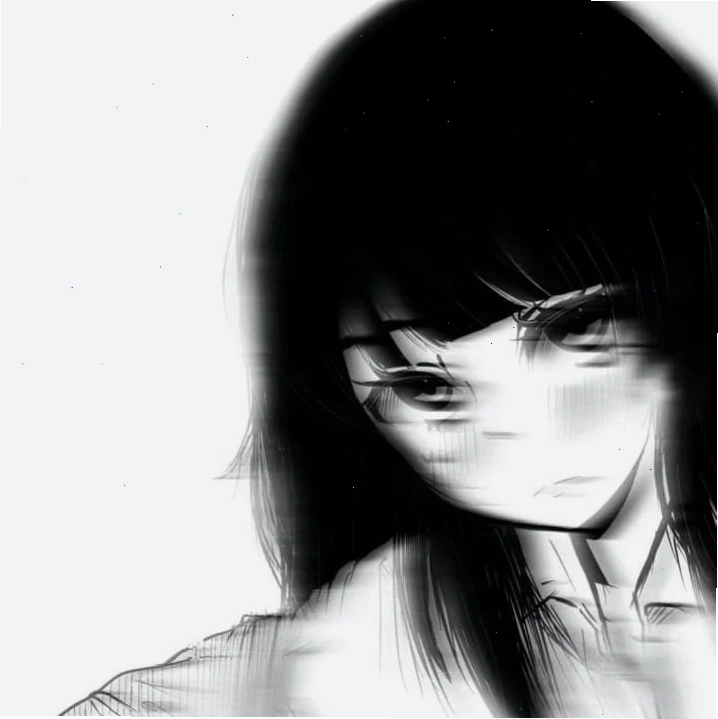 Hình profile nữ anime đen trắng thể hiện sự dịu dàng