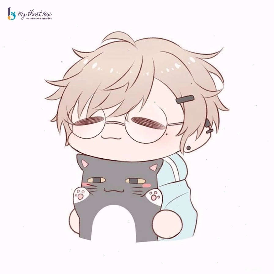 Hình vẽ chibi nam với kiểu tóc độc đáo