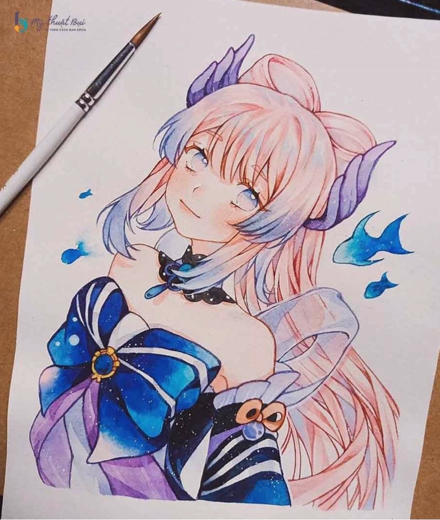 Hoàn thiện tranh vẽ anime nữ ngầu