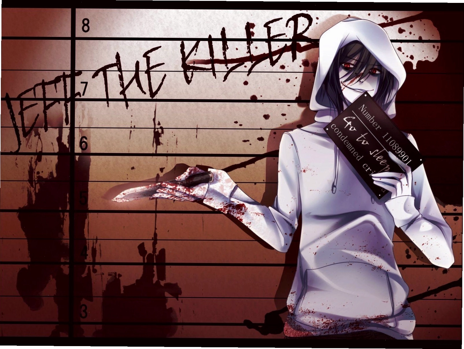 Jeff the Killer anime boy trong không gian tối tăm