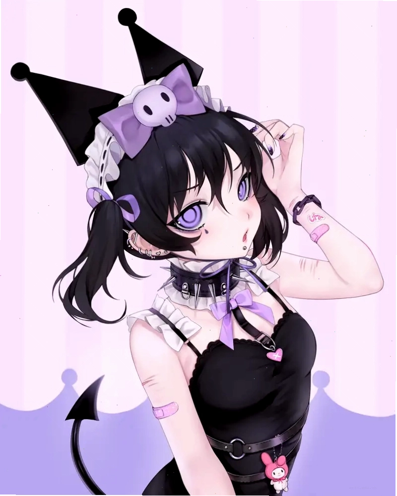 Kuromi anime chibi phiên bản nhỏ nhắn