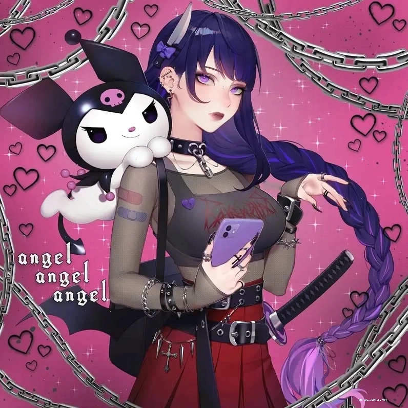 Kuromi anime girl trong trang phục thường ngày