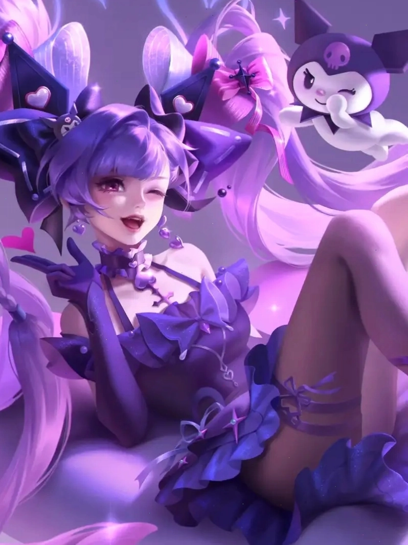 Kuromi anime girl với phong cách thời trang độc đáo