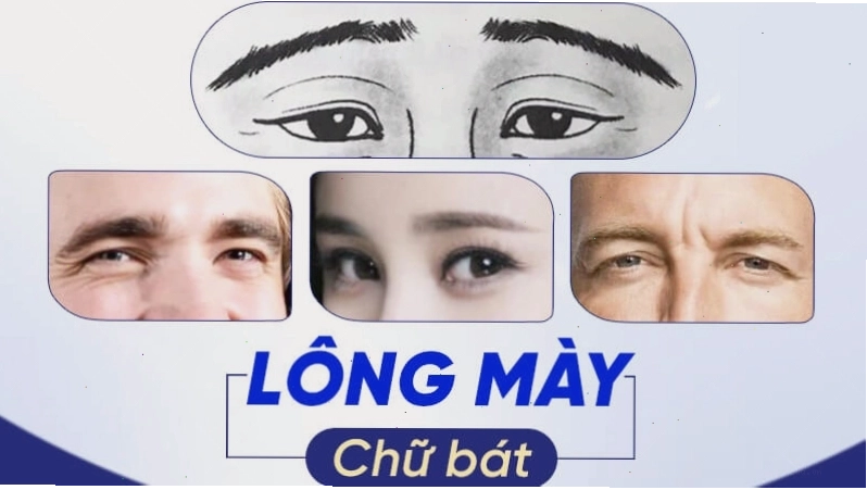 Lông mày chữ Bát với hai đầu mày xếch lên
