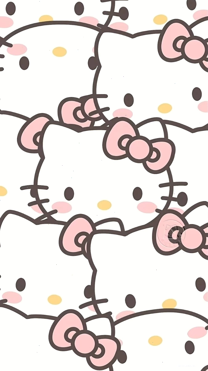 Mẫu ảnh nền Hello Kitty tối giản với màu sắc nhẹ nhàng