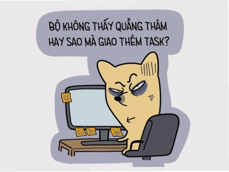 Meme biểu cảm mệt mỏi, không muốn nhận thêm việc
