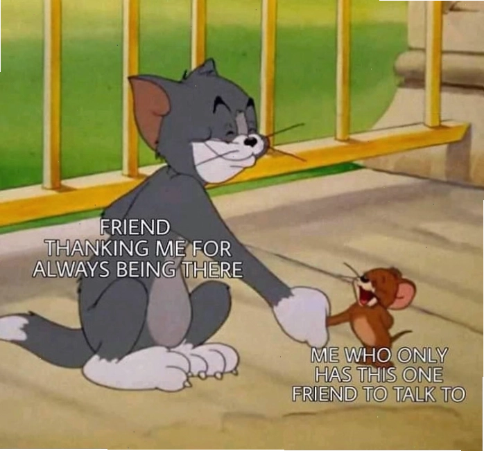 Meme Tom and Jerry với nụ cười thân thiện