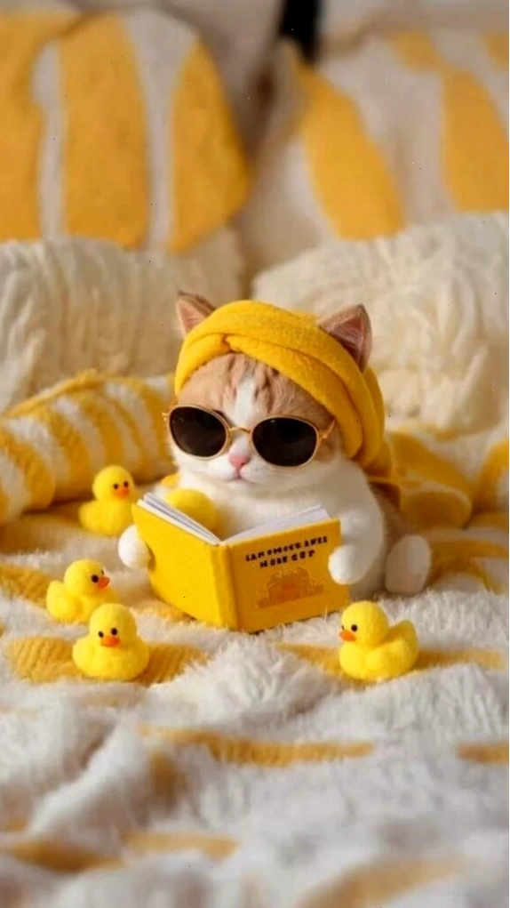 Mèo sành điệu đang thư giãn làm hình nền máy tính