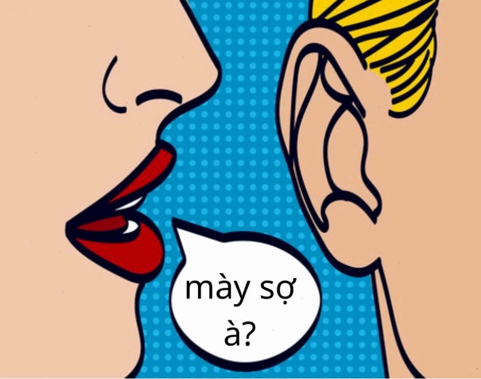 Một ảnh meme bạn sợ à với biểu cảm hài hước