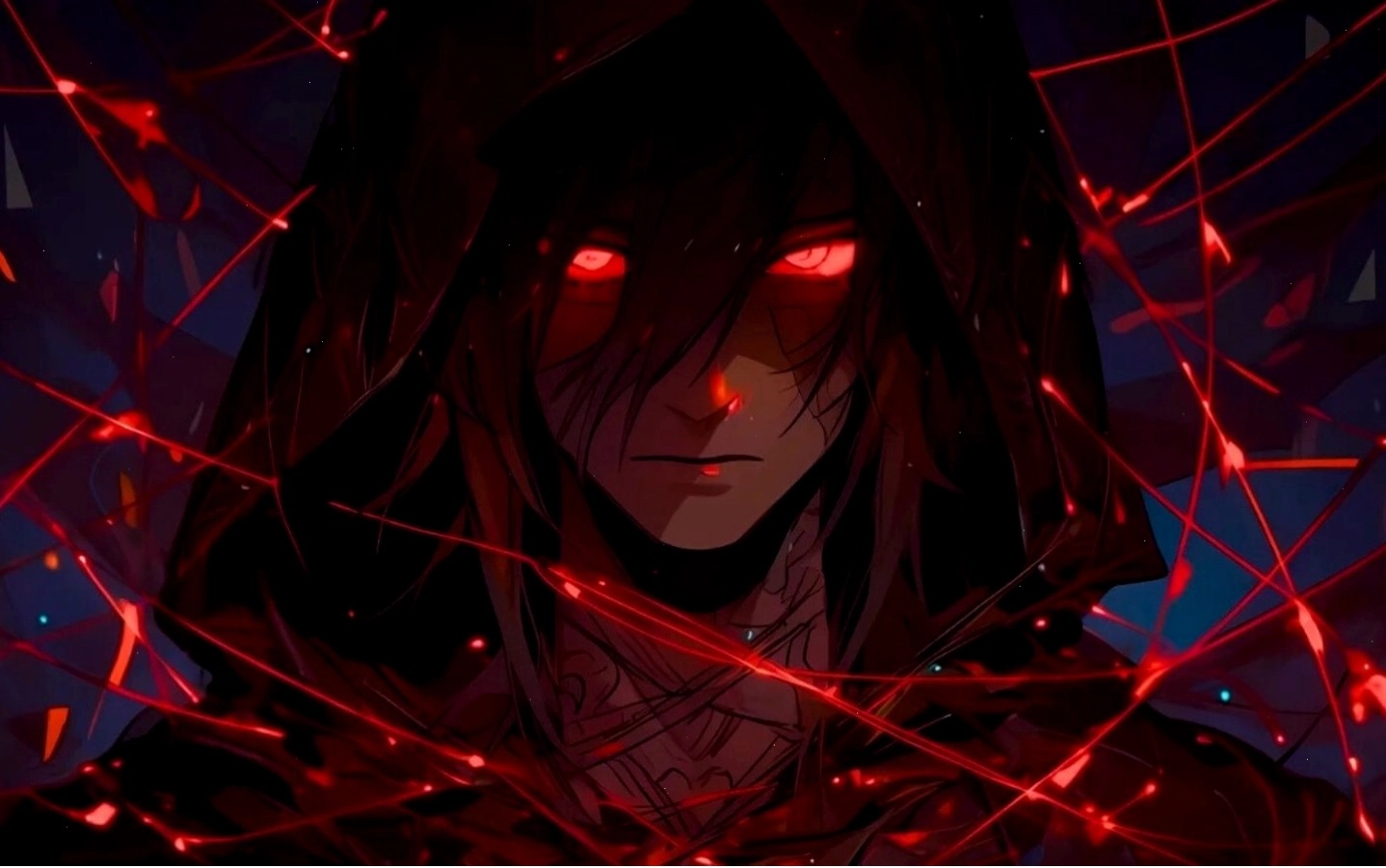 Nhân vật anime nam với ánh mắt ma mị