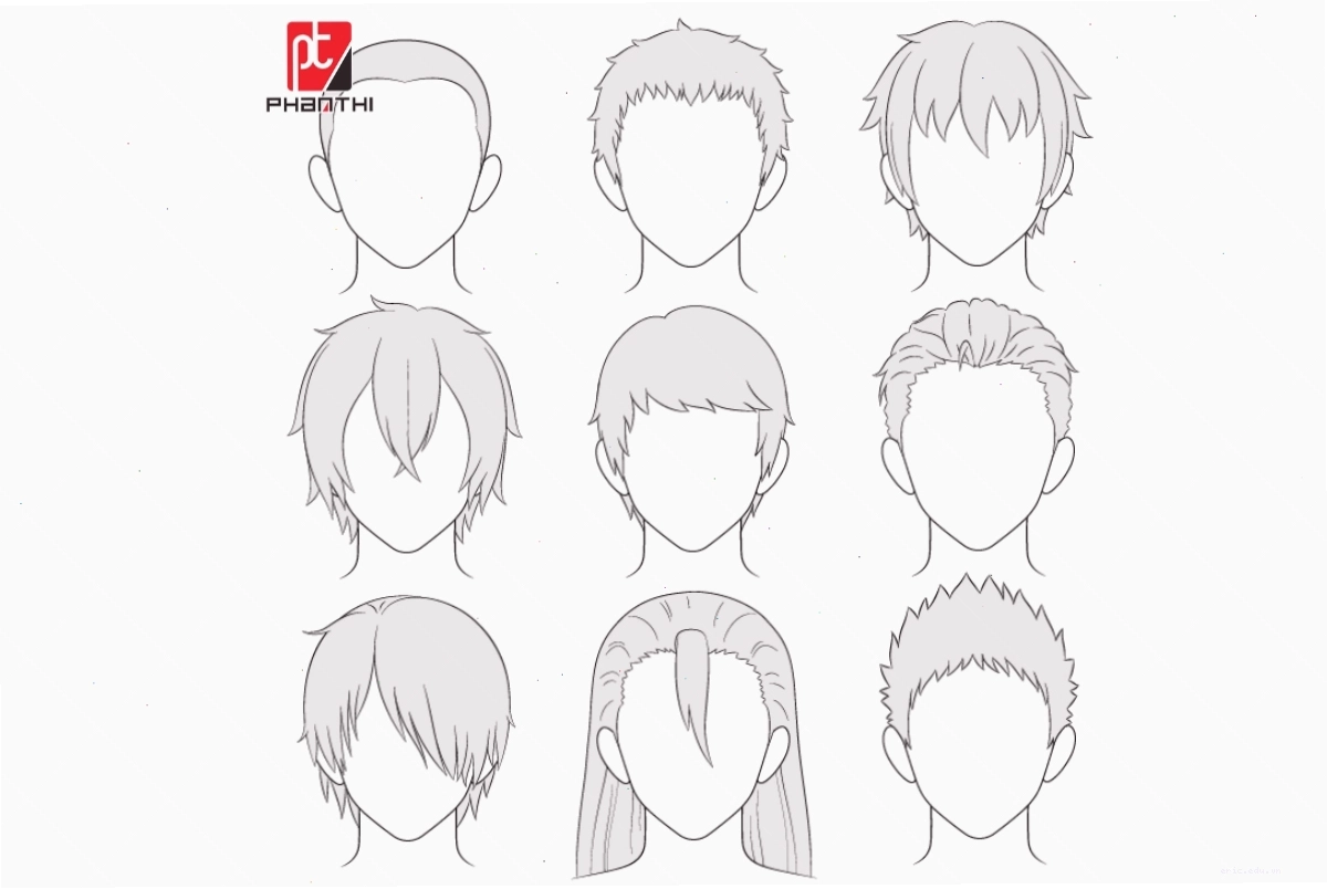 Nhân vật anime nam với mái tóc dài được buộc gọn gàng