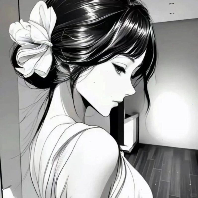 Nhân vật anime nữ với ánh mắt lạnh lùng và biểu cảm bí ẩn