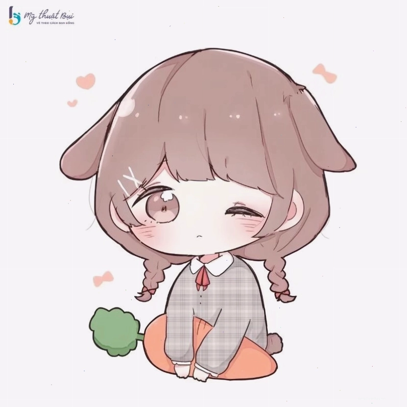 Nhân vật chibi dễ thương đang thể hiện cảm xúc