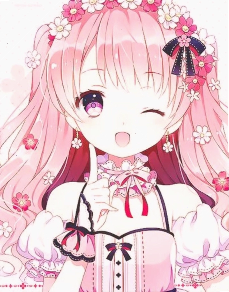 Nhân vật hầu gái anime với nụ cười thân thiện