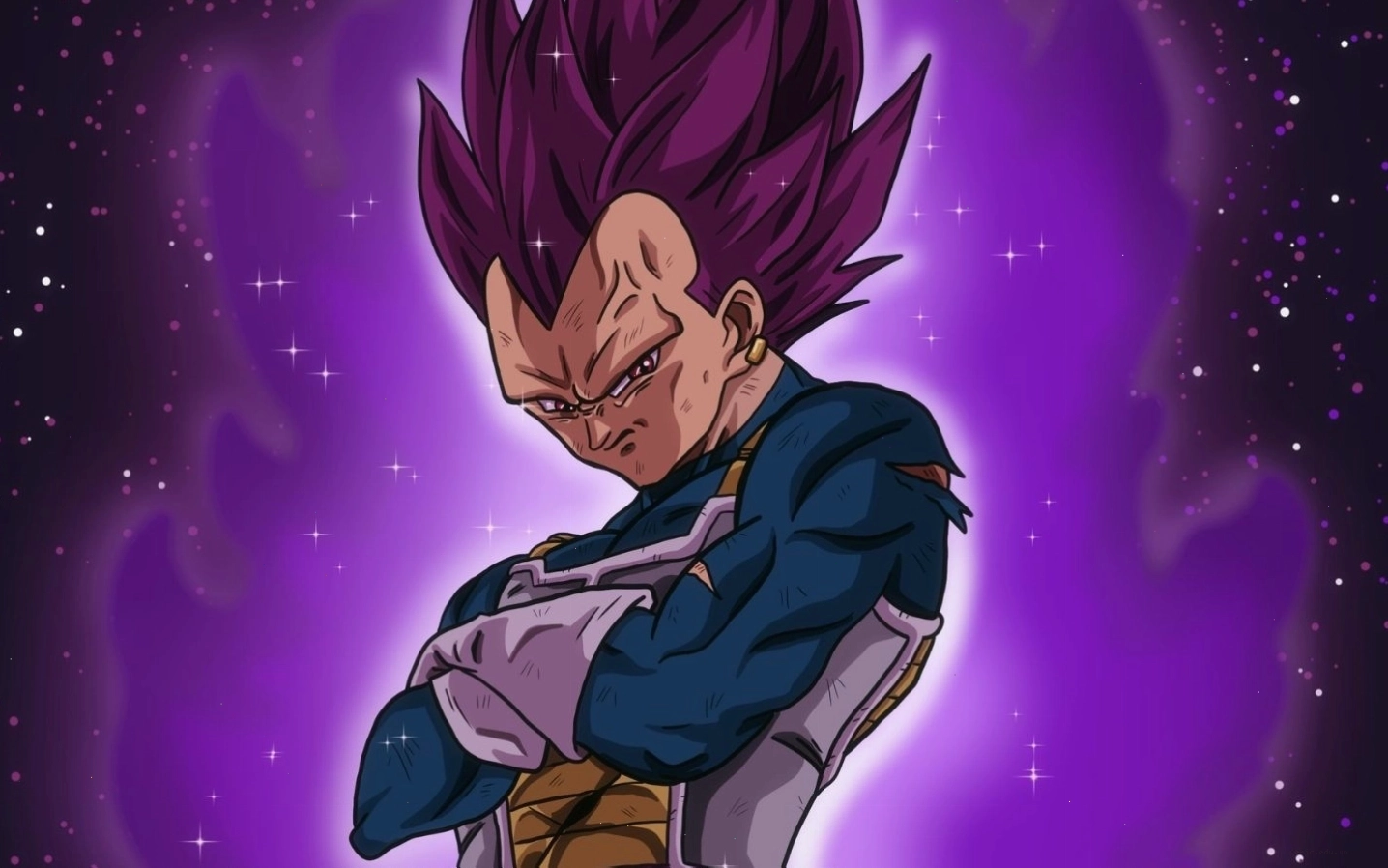 Nhân vật Vegeta trong trạng thái mạnh nhất, biểu cảm lạnh lùng