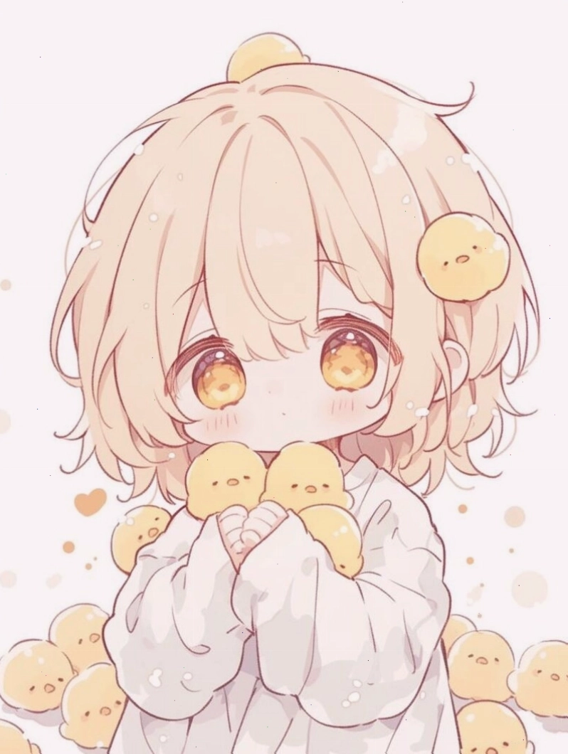Nhóm bạn anime chibi vui vẻ bên nhau